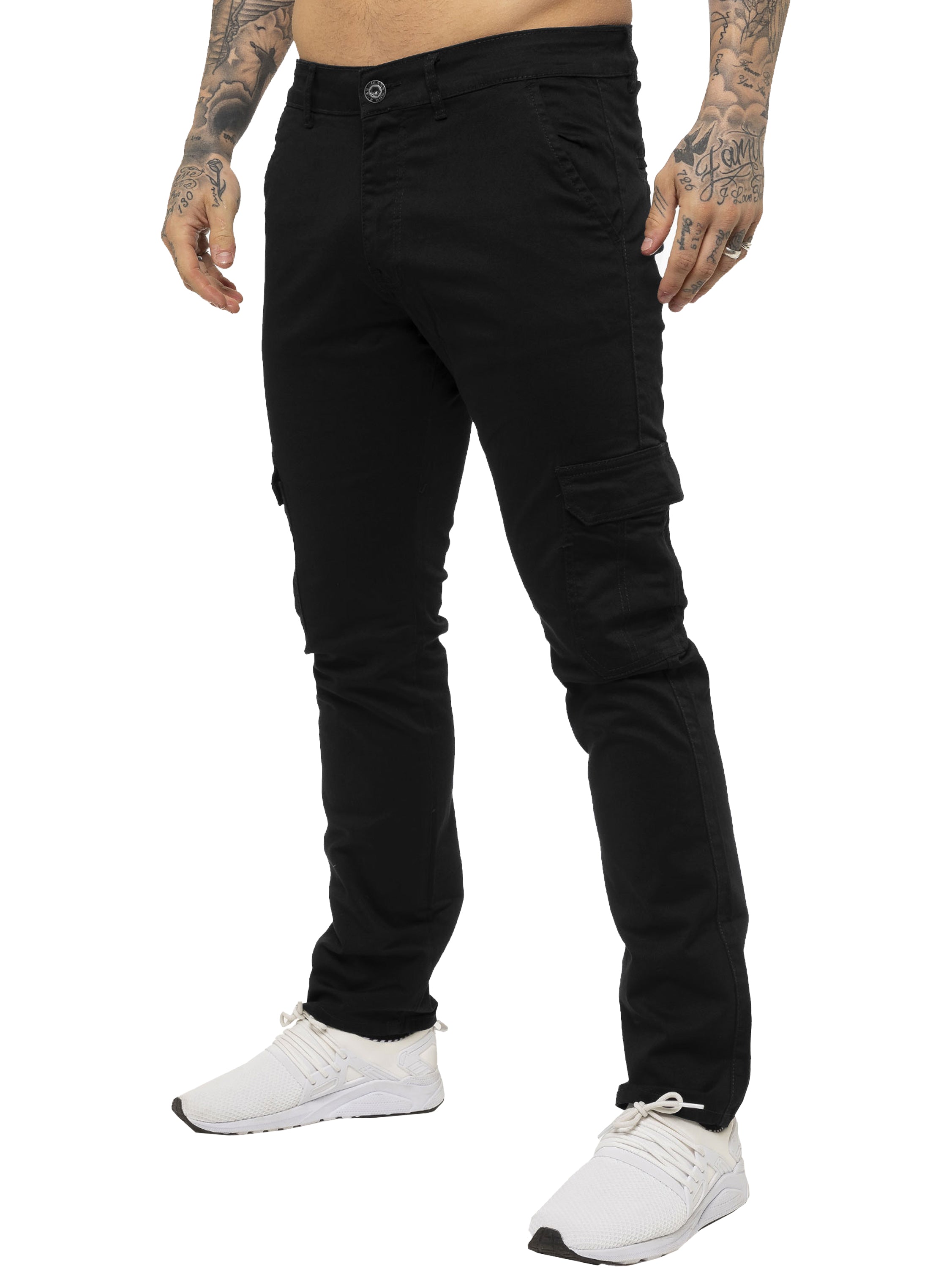 Mens Cargo Combat Slim Fit Trousers