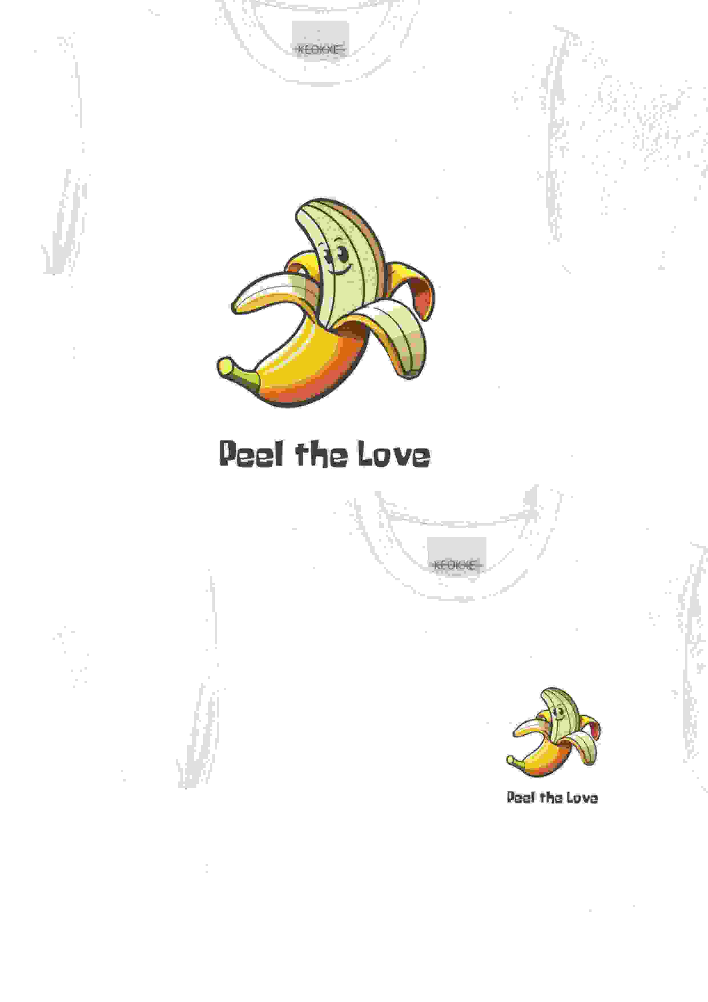 Peel the Love Shirt Cute Banana Pun Graphic Tee – M BIG LOGO