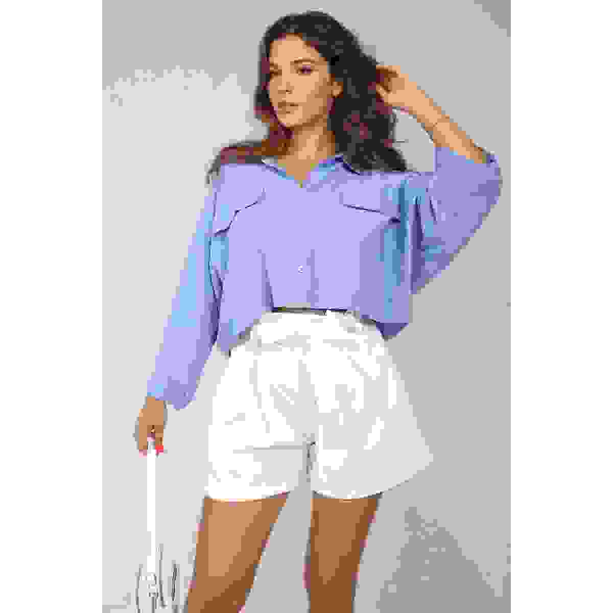 High Waist Tie Belt Paper Bag Shorts High Waist Tie Belt Paper Bag Shorts