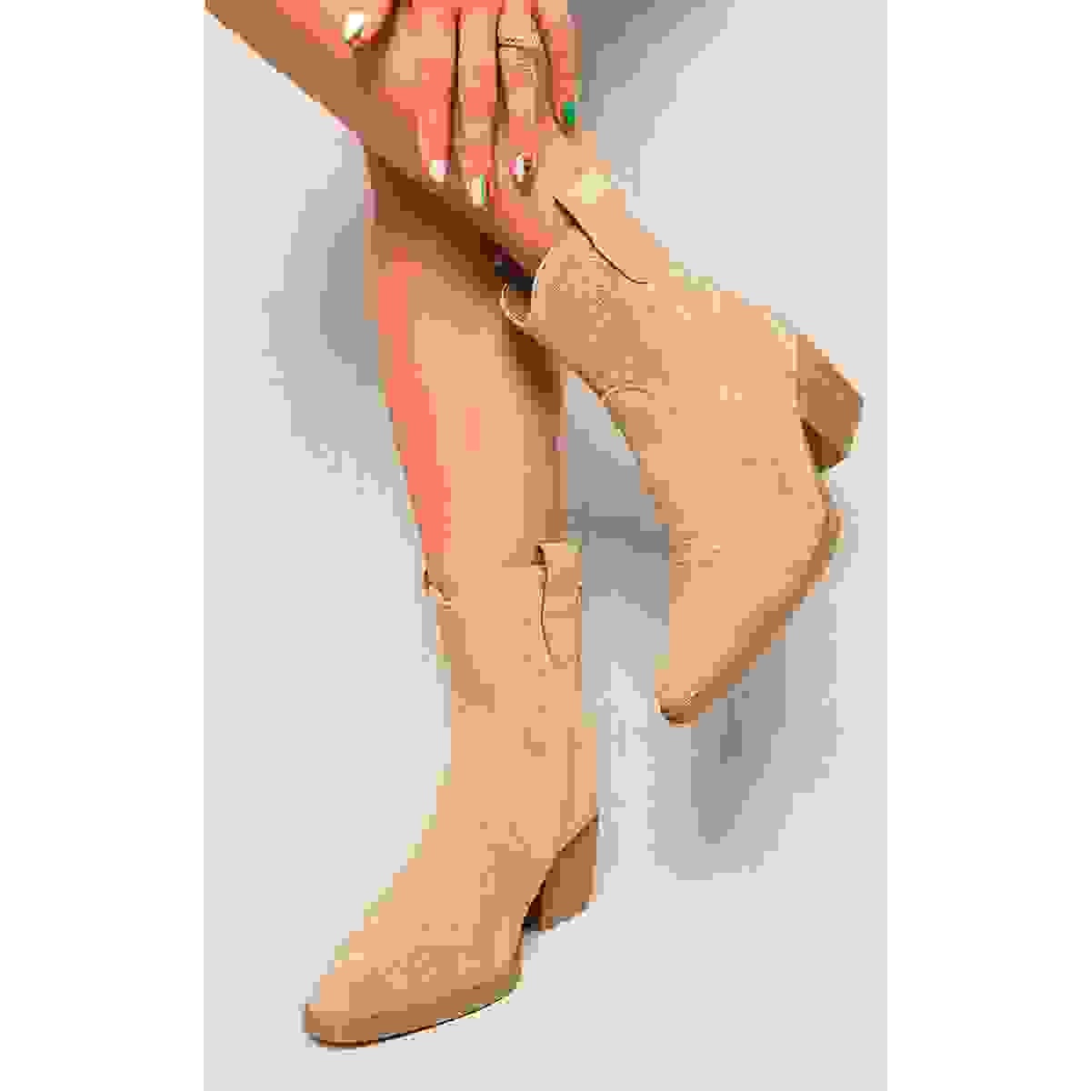 Suede Cowboy Ankle Length Boots Suede Cowboy Ankle Length Boots