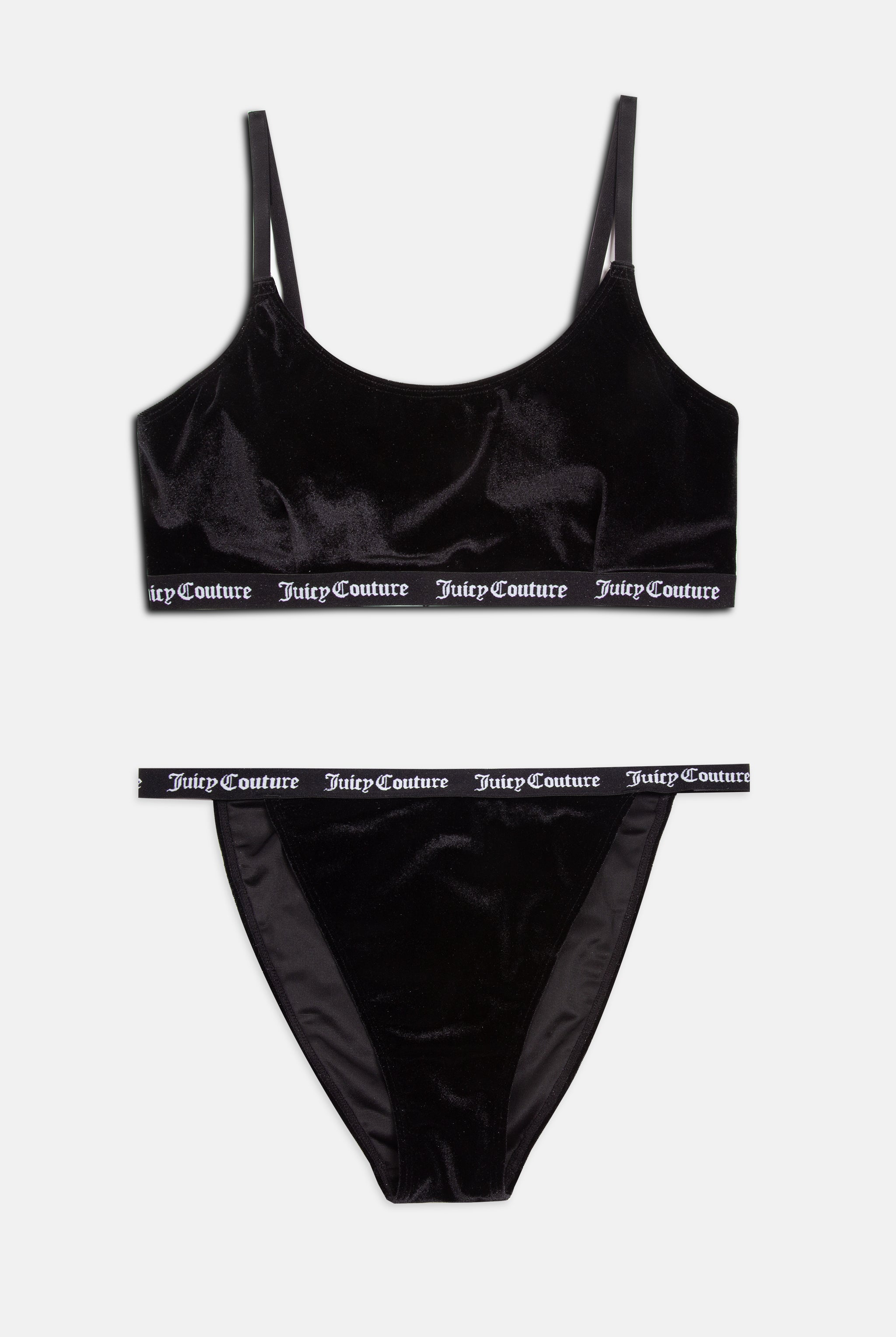 BLACK VELVET BRA AND TANGA UNDERWEAR SET – M Black BLACK VELVET BRA AND TANGA UNDERWEAR SET – M Black