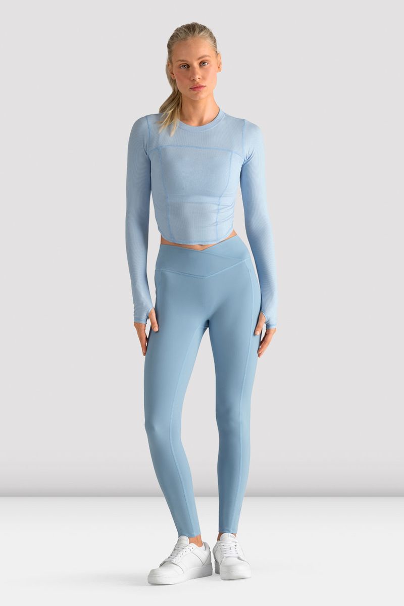 BLOCH Ladies Apex Dynamic Long Sleeve Top, Celestial Blue BLOCH Ladies Apex Dynamic Long Sleeve Top, Celestial Blue