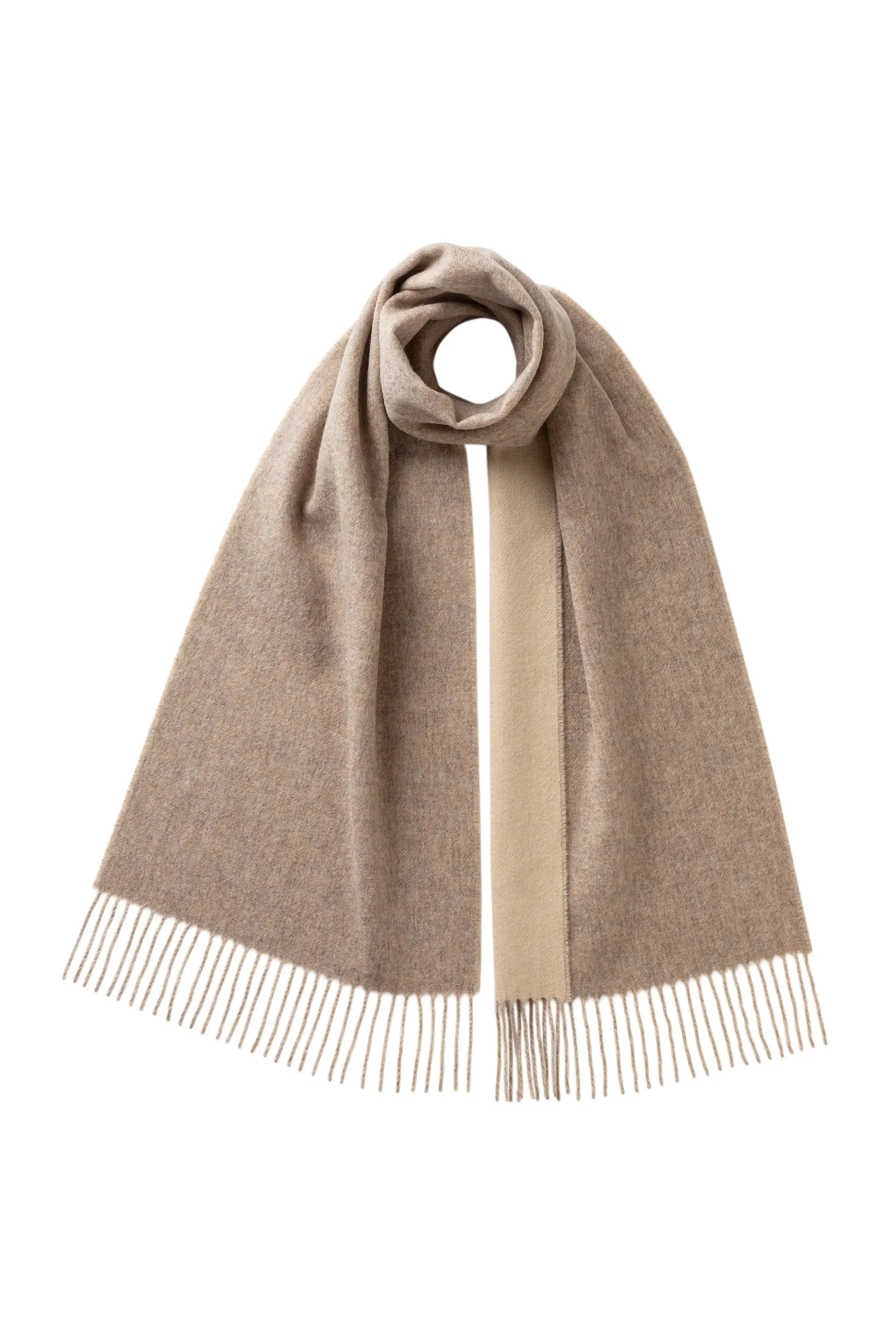Contrast Reversible Natural Cashmere Scarf Contrast Reversible Natural Cashmere Scarf