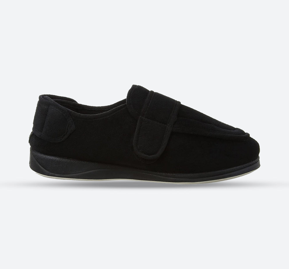 Mens Wide Fit Padders Wrap Slippers, Black E Mens Wide Fit Padders Wrap Slippers, Black E