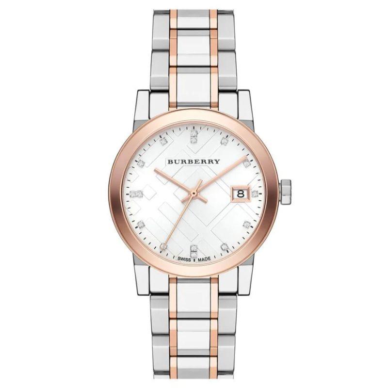 Burberry BU Silver Dial Two-tone Ladies Watch Burberry BU Silver Dial Two-tone Ladies Watch