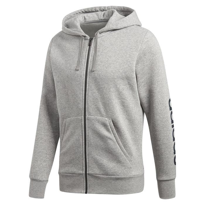 adidas Essentials Linear Fleece Hoodie – Grey – L Grey adidas Essentials Linear Fleece Hoodie – Grey – L Grey