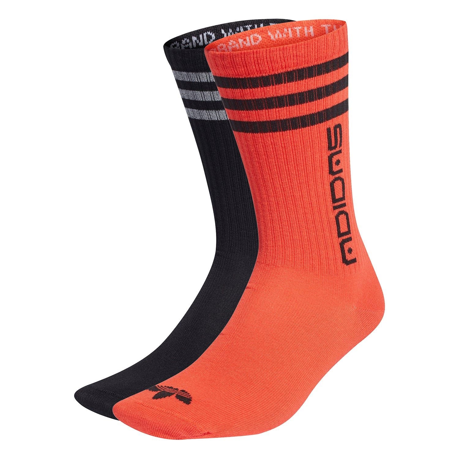adidas Originals -Pack Symbol Crew Socks – Black Orange – S Black adidas Originals -Pack Symbol Crew Socks – Black Orange – S Black