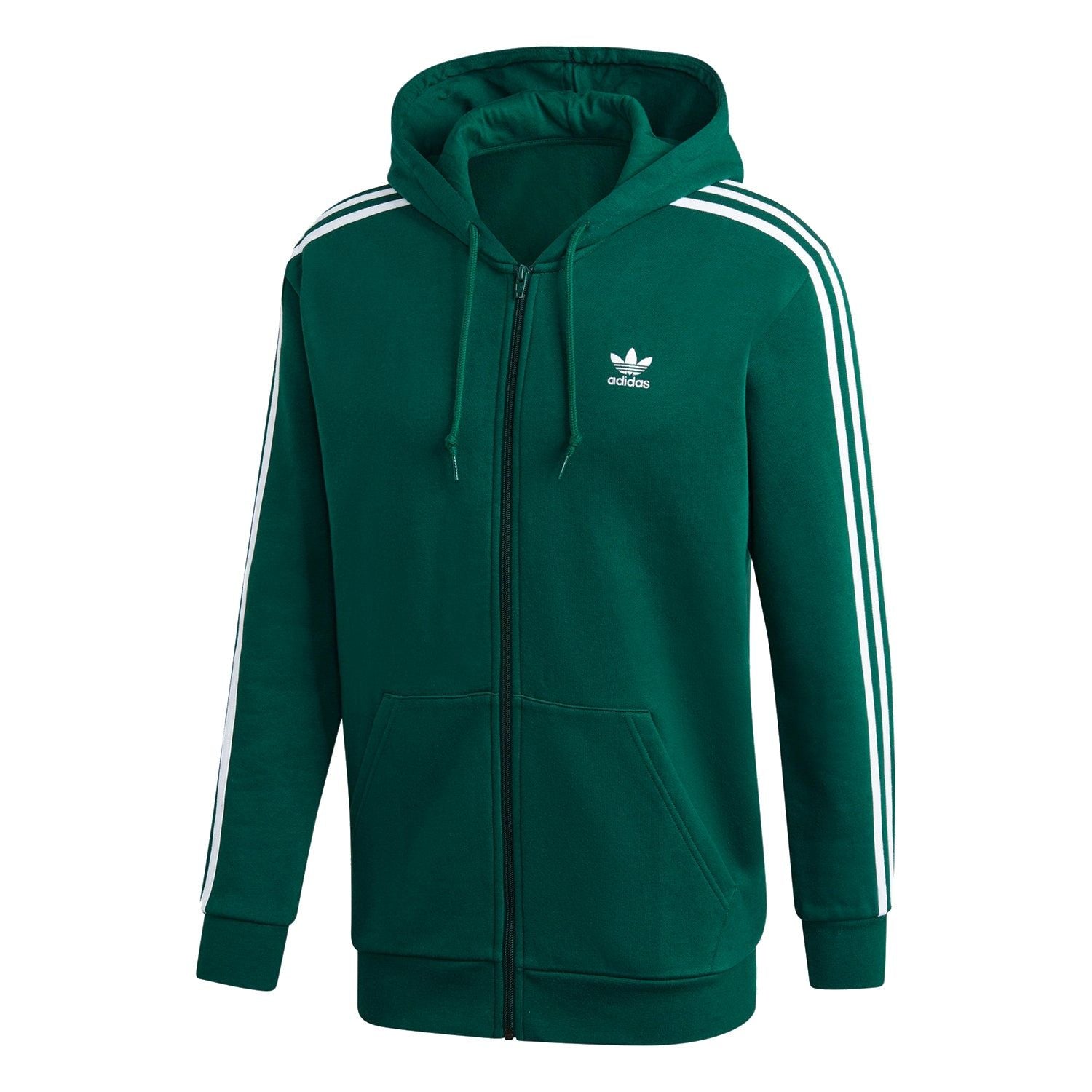 adidas Originals -Stripe Full Zip Hoodie – Green – L Green adidas Originals -Stripe Full Zip Hoodie – Green – L Green