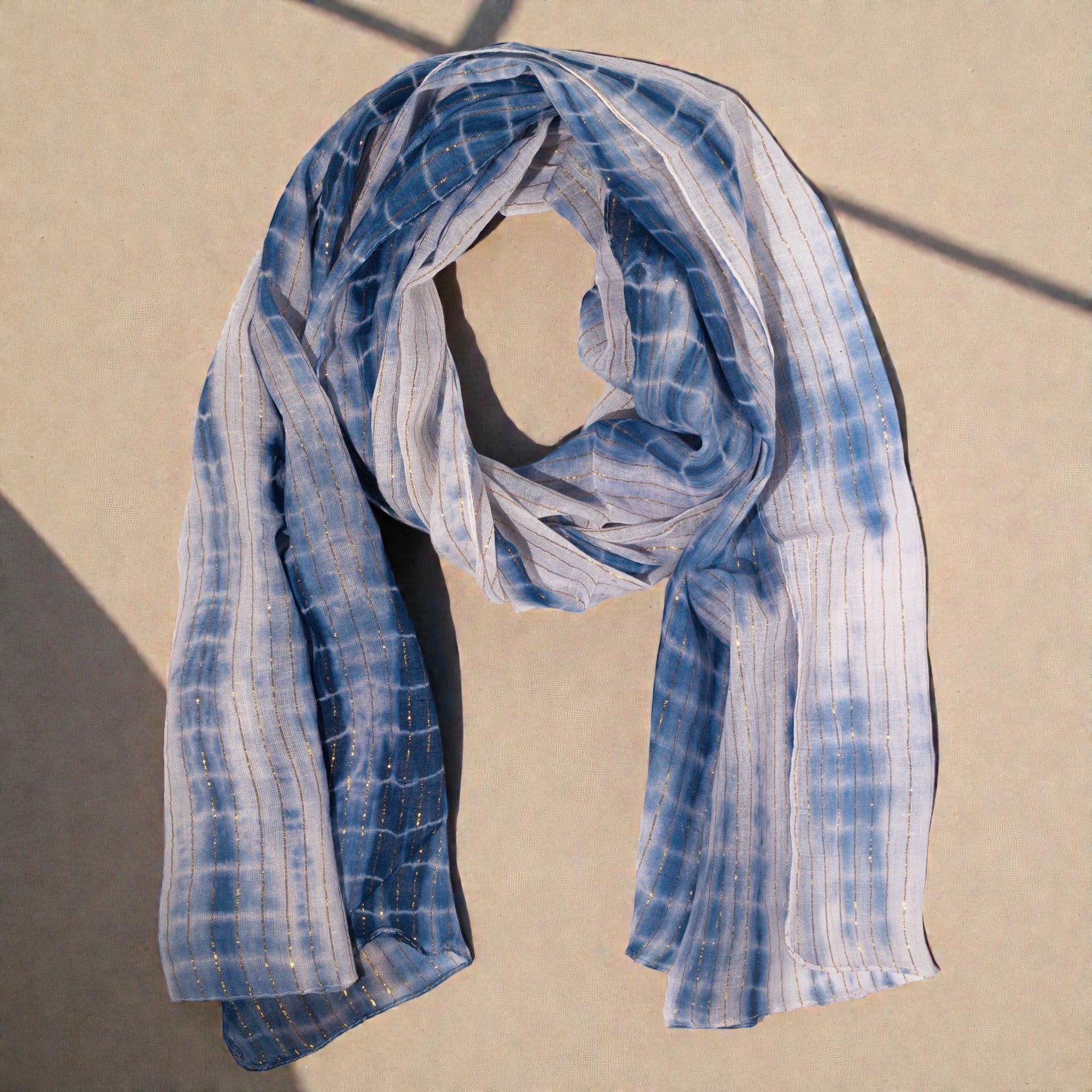 Nomad Sari Party Shine Scarf Dusky Blue × Nomad Sari Party Shine Scarf Dusky Blue ×