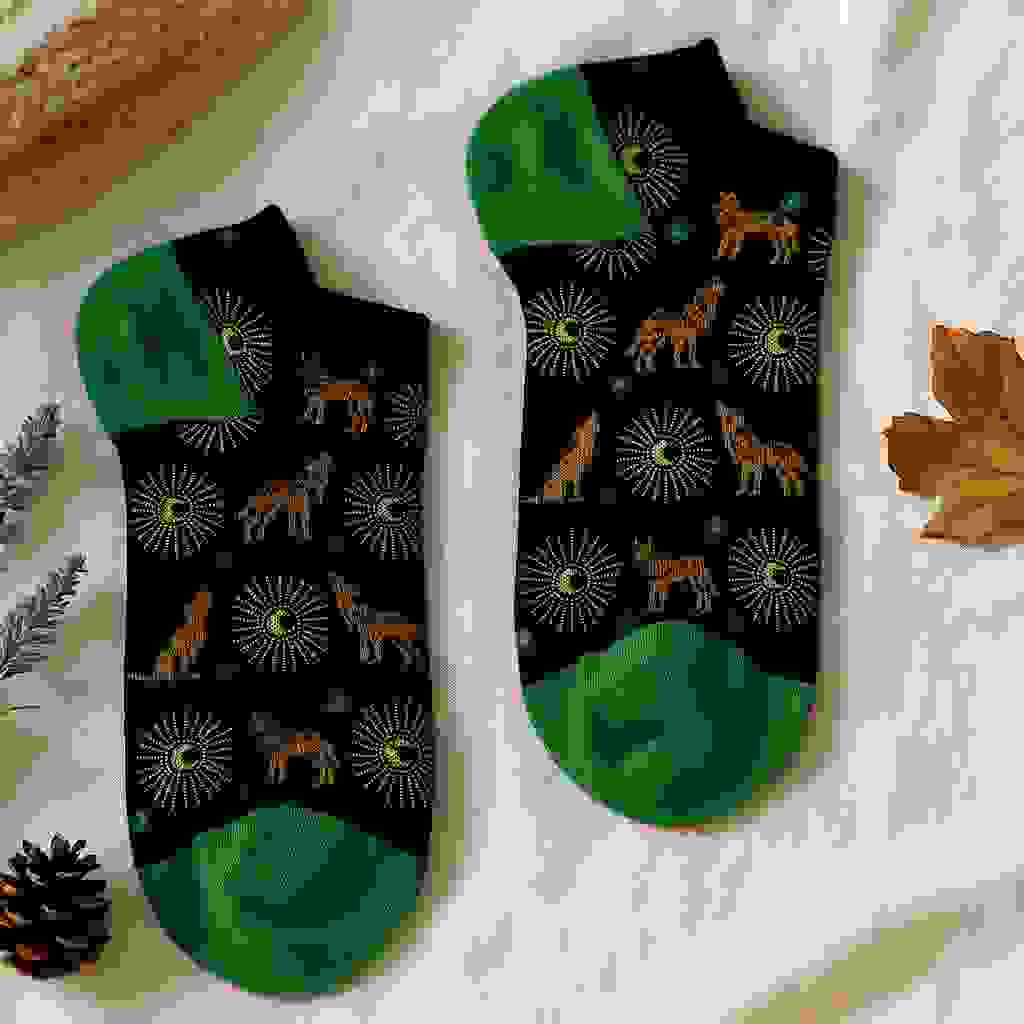 Bamboo Low Cut Socks .-. Moonlight Wolfs