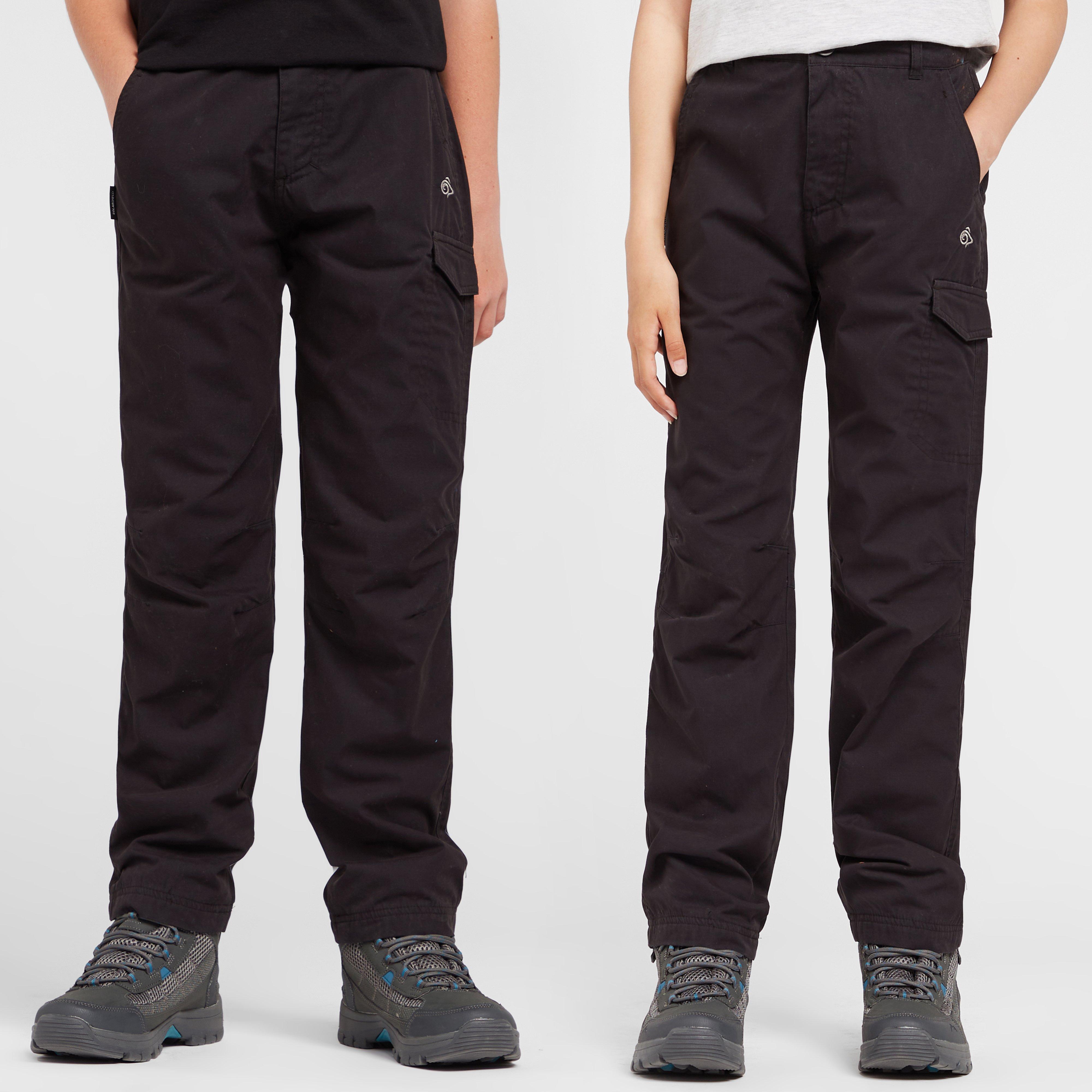 Kids’ Winter Lined Kiwi Cargo Trousers – Black -YRS