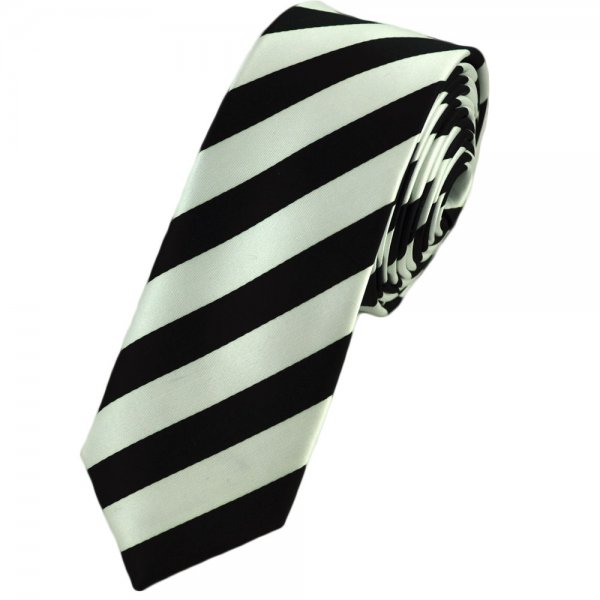 Black & Silver White Thin Striped Skinny Tie Black & Silver White Thin Striped Skinny Tie