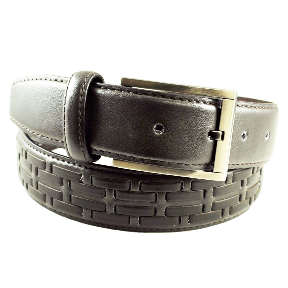 Brown Woven Men's Leather Belt – "-" Large Belt Size: Size: "-" Brown Woven Men's Leather Belt – "-" Large Belt Size: Size: "-"
