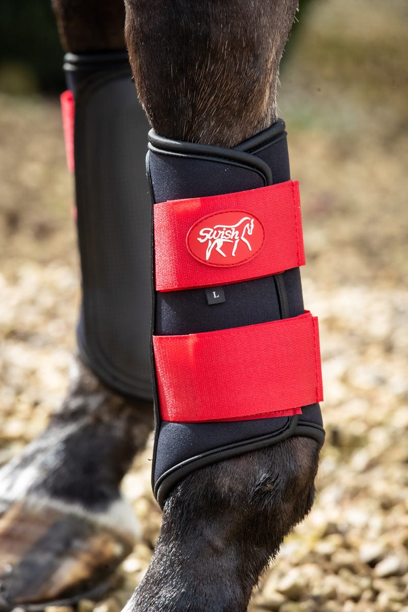 Double Locking Brushing Boots – Red – Large Full Double Locking Brushing Boots – Red – Large Full