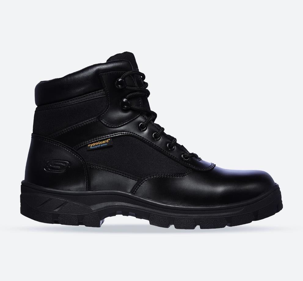 Men’s Wide Fit Skechers EC Wascana Benen Lace Waterproof Boots, Black E