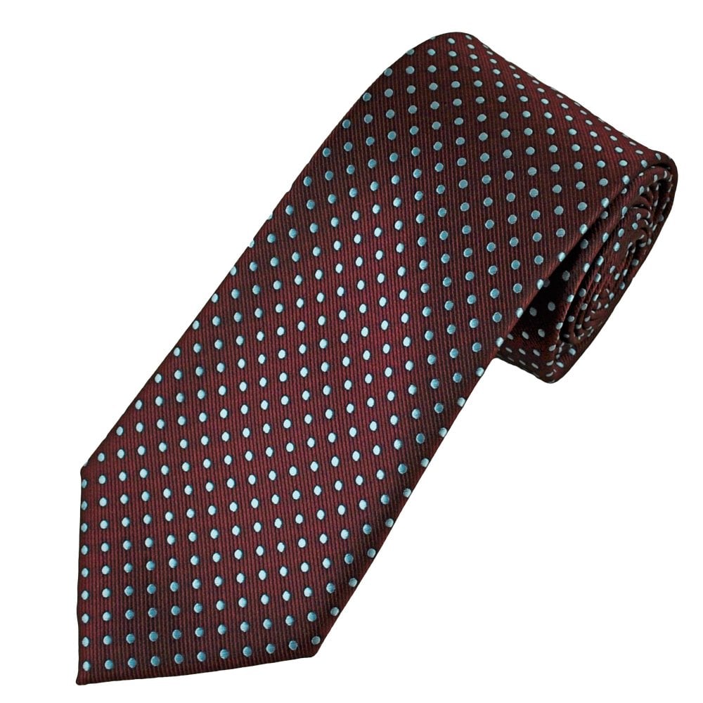 Claret & Blue Polka Dot Men's Tie Claret & Blue Polka Dot Men's Tie