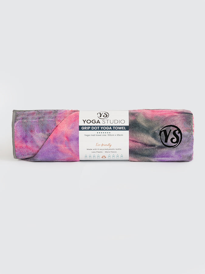 Yoga Studio Premium Grip Dot Yoga Mat Towels – Purple Tie Die