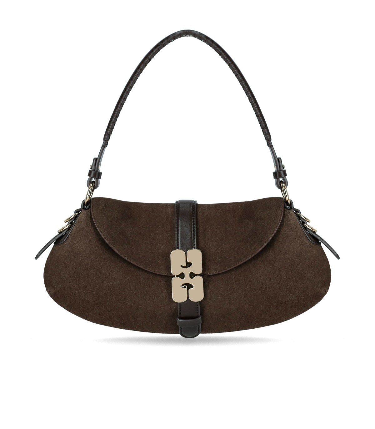 GANNI KAT CHICORY COFFEE BAGUETTE BAG GANNI KAT CHICORY COFFEE BAGUETTE BAG