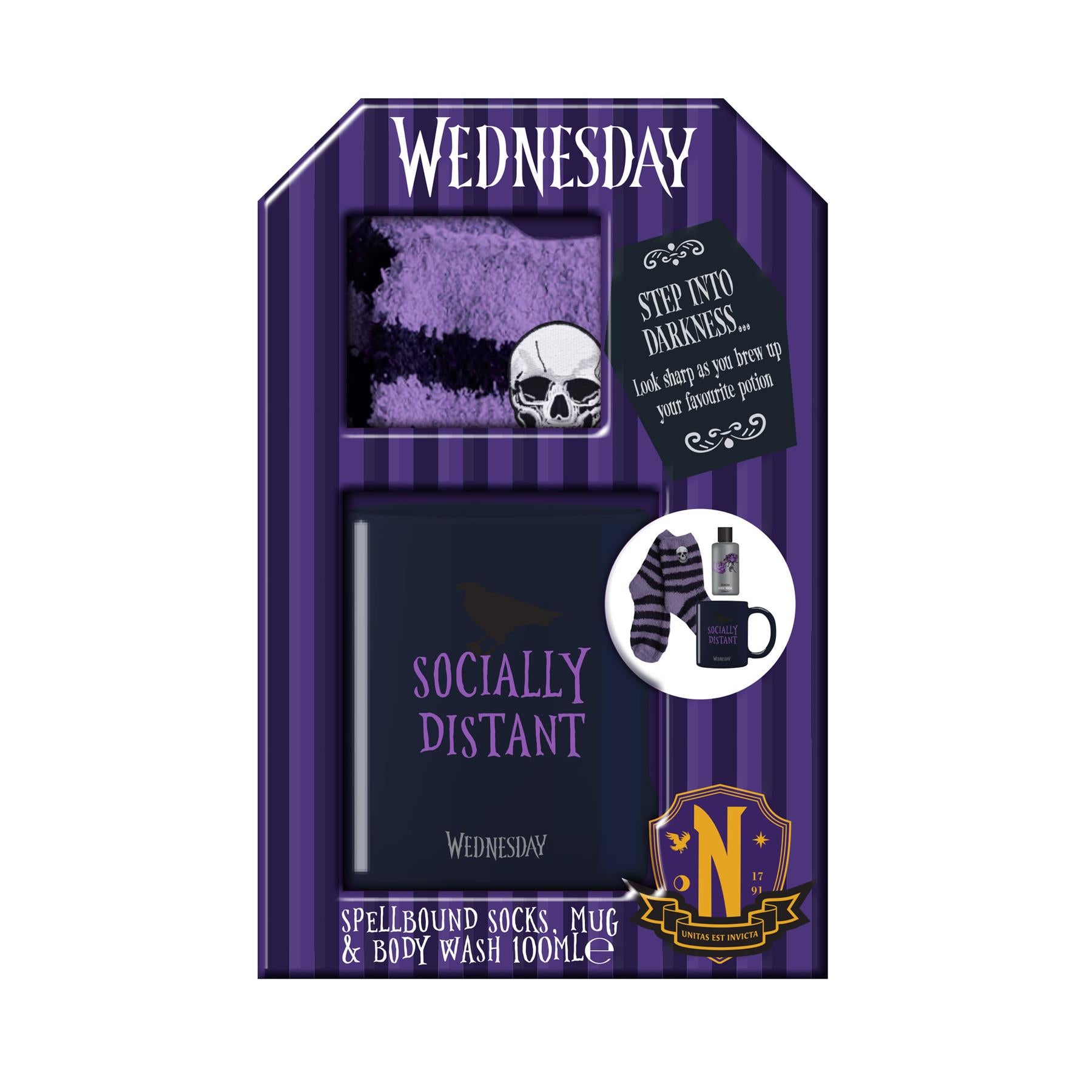 Wednesday Mug, ml Bath & Shower Gel & Socks Gift Set Wednesday Mug, ml Bath & Shower Gel & Socks Gift Set