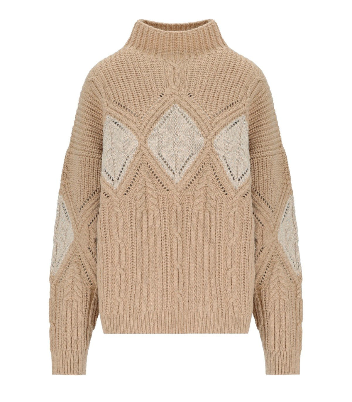 TWINSET CRATERE BEIGE TURTLENECK JUMPER
