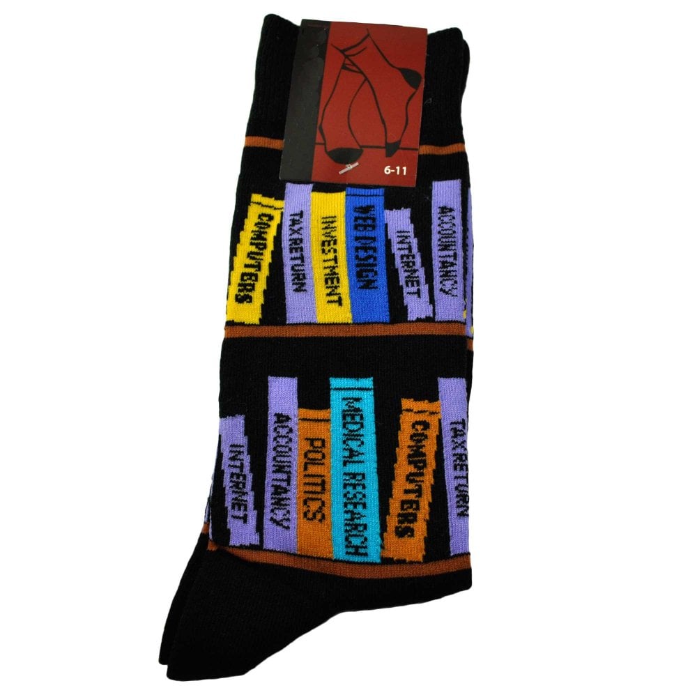 Educational Library Books Men's Novelty Socks Educational Library Books Men's Novelty Socks
