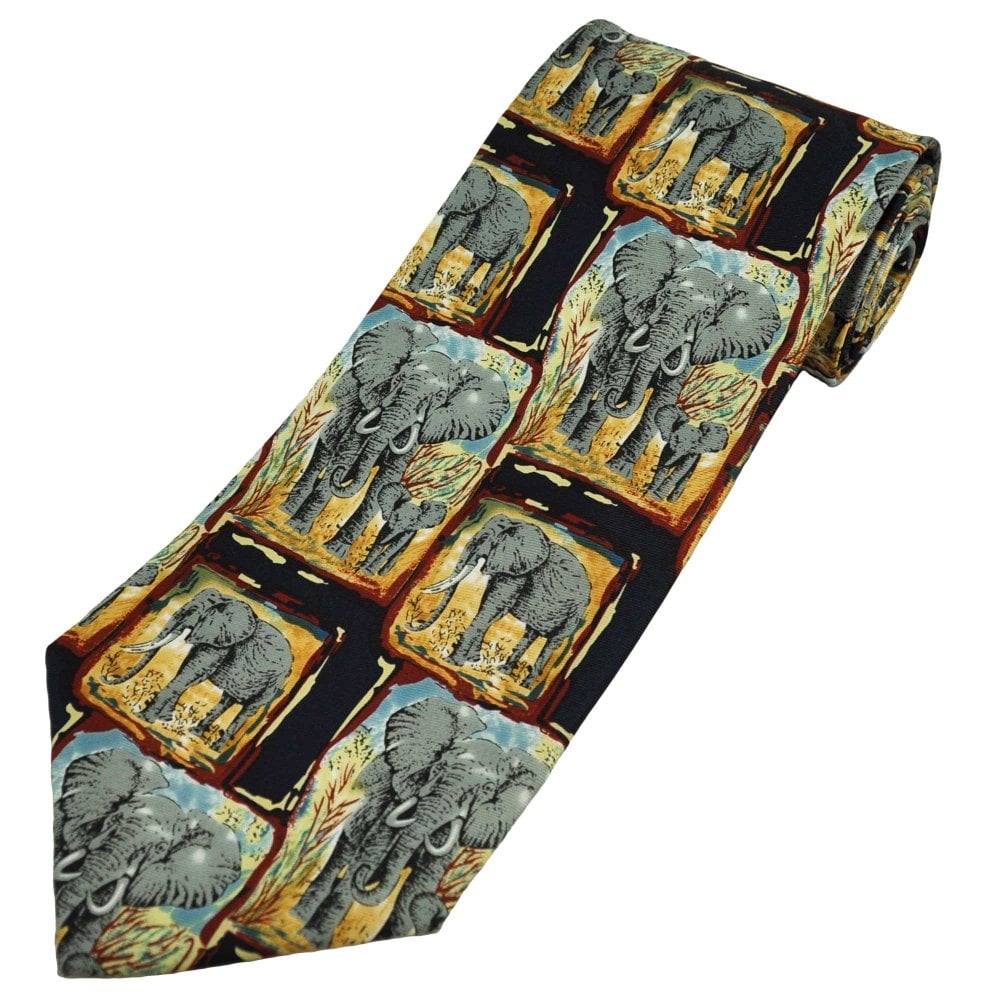 Elephants & Calf in Frames Men's Novelty Tie Elephants & Calf in Frames Men's Novelty Tie