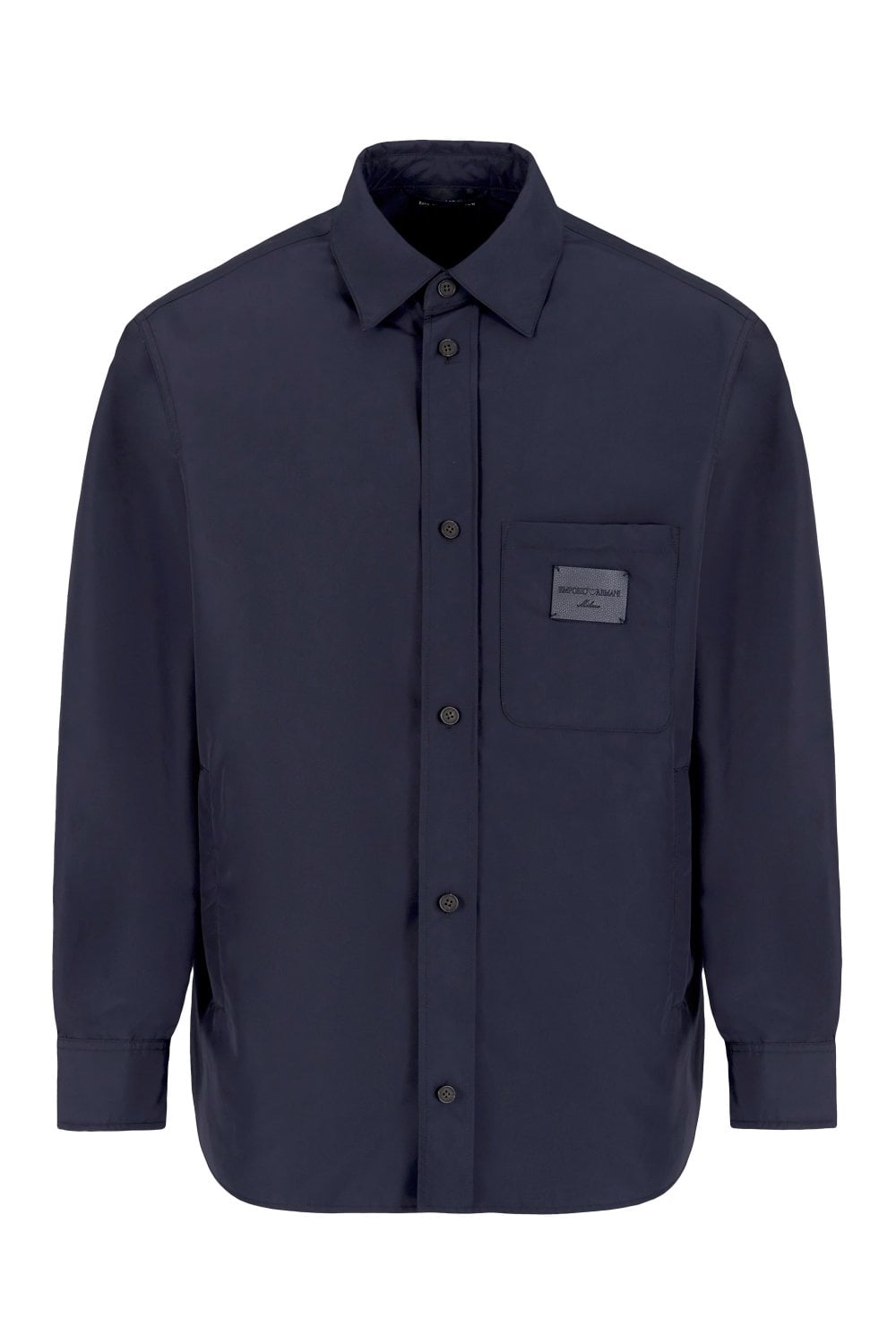 EMPORIO ARMANI PATCH LOGO NYLON OVERSHIRT Size: , colour: NAVY