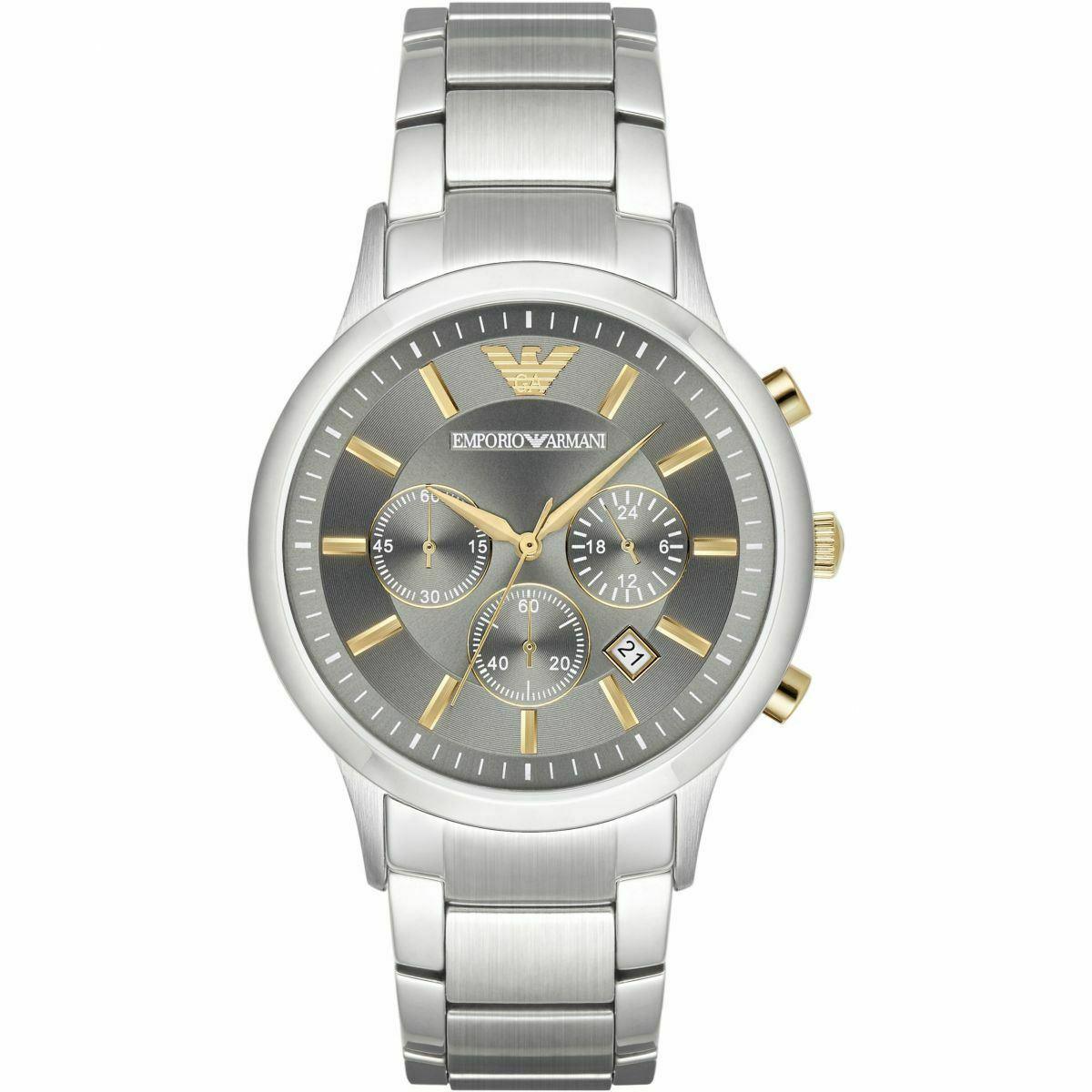 Emporio Armani Renato Silver Stainless Steel Chronograph Watch AR