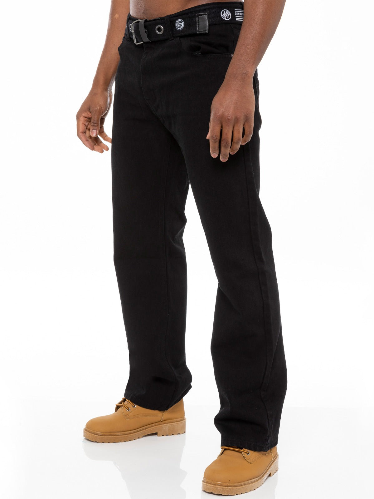 Mens Black Jeans with Belt