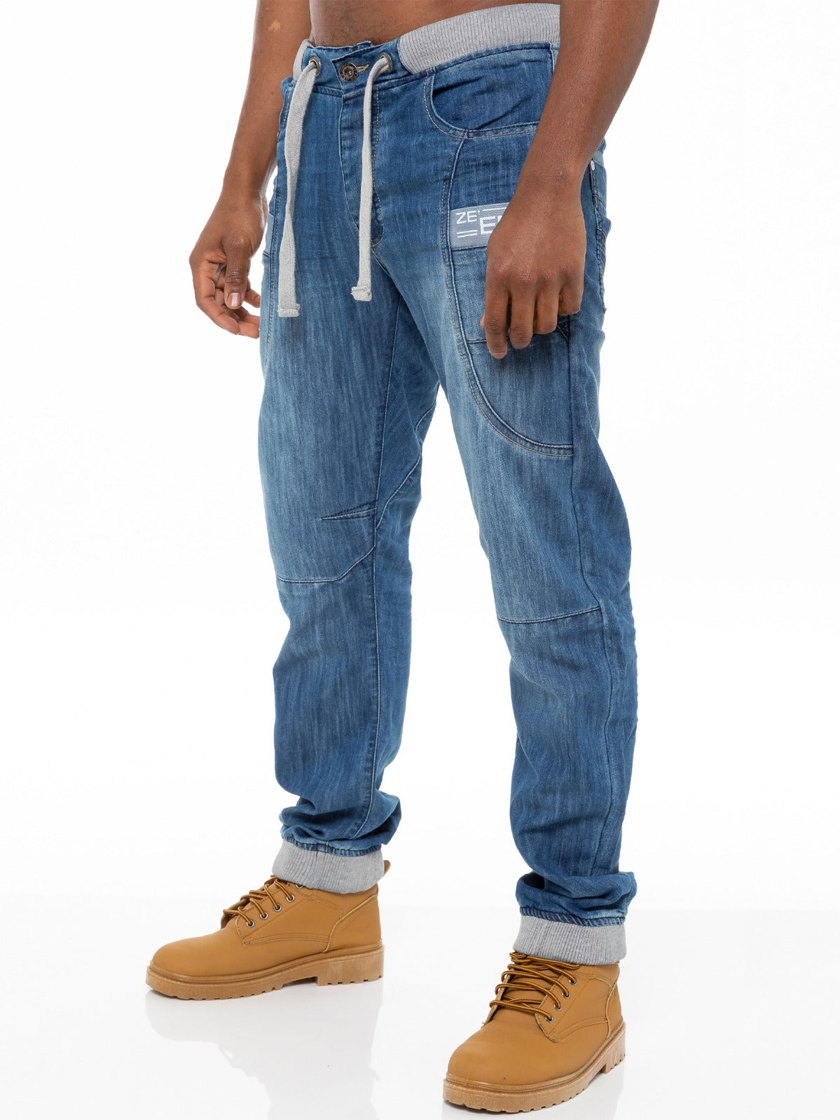 Mens Cuffed Fit Denim Jeans
