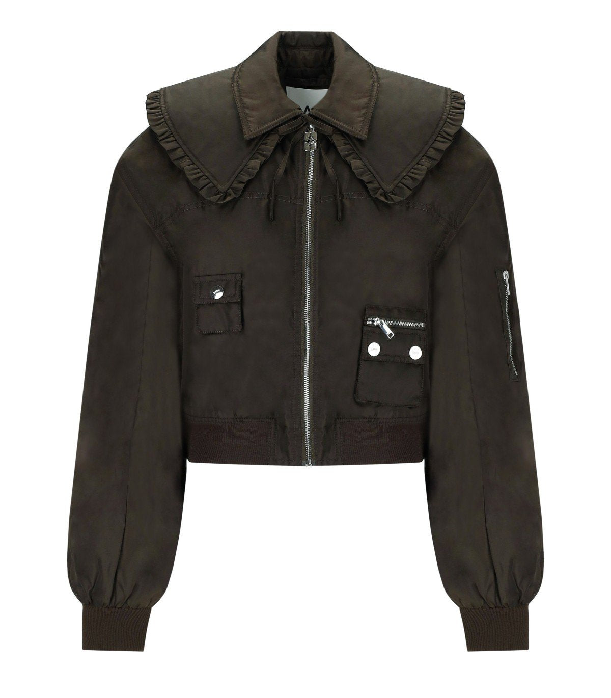 GANNI BROWN BOMBER JACKET GANNI BROWN BOMBER JACKET