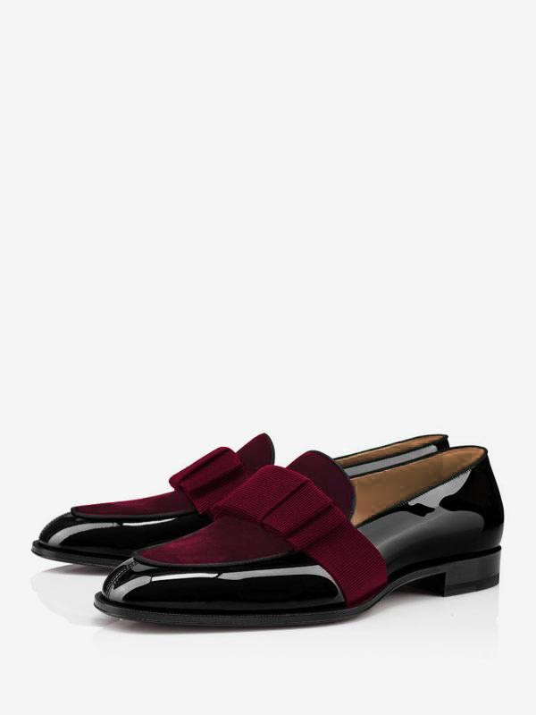 Patent Leather Bows Artwork Mens Loafer Shoes Slip-On Prom Party Wedding Shoes Patent Leather Bows Artwork Mens Loafer Shoes Slip-On Prom Party Wedding Shoes