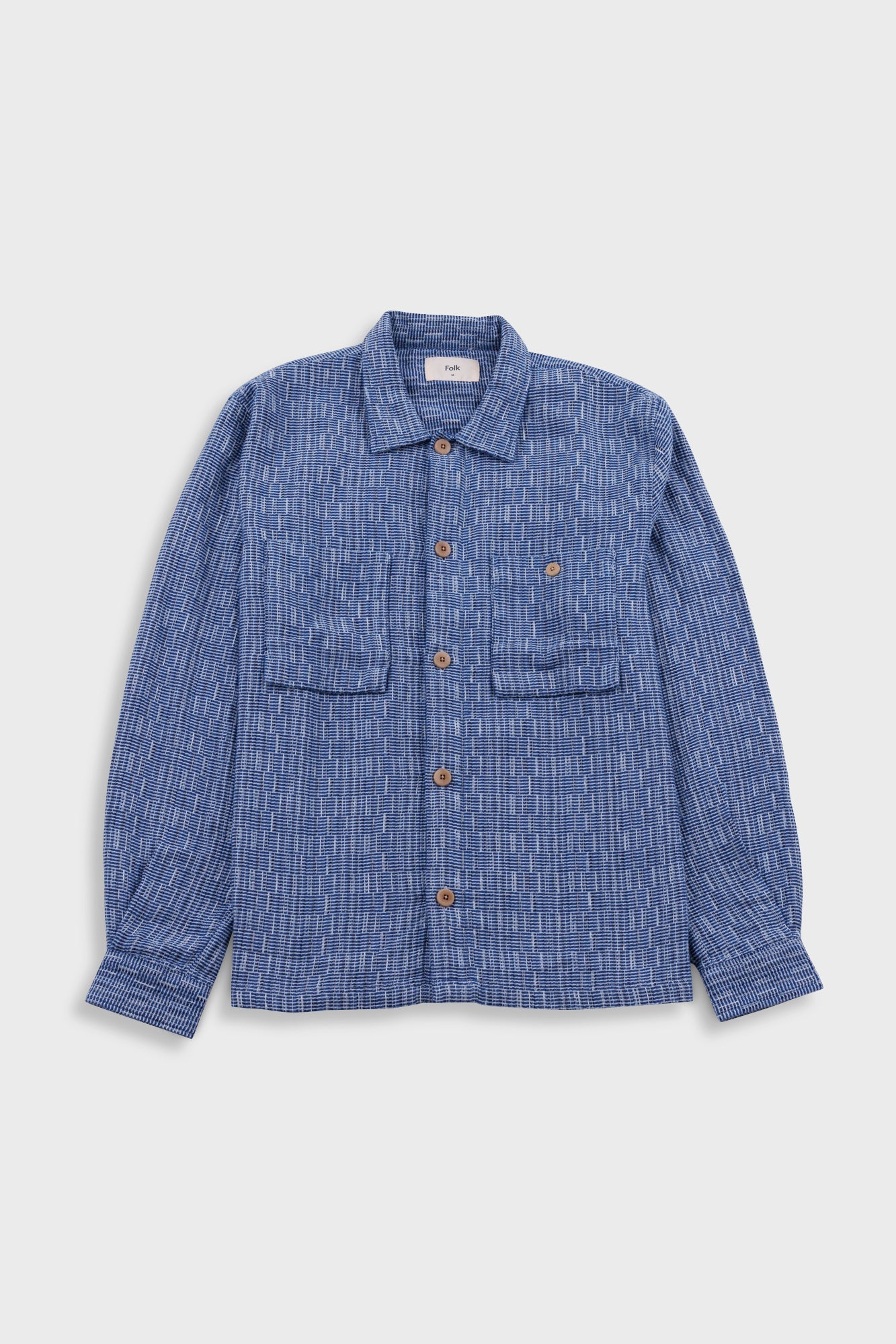 Patch Overshirt – Blue Basketweave Patch Overshirt – Blue Basketweave