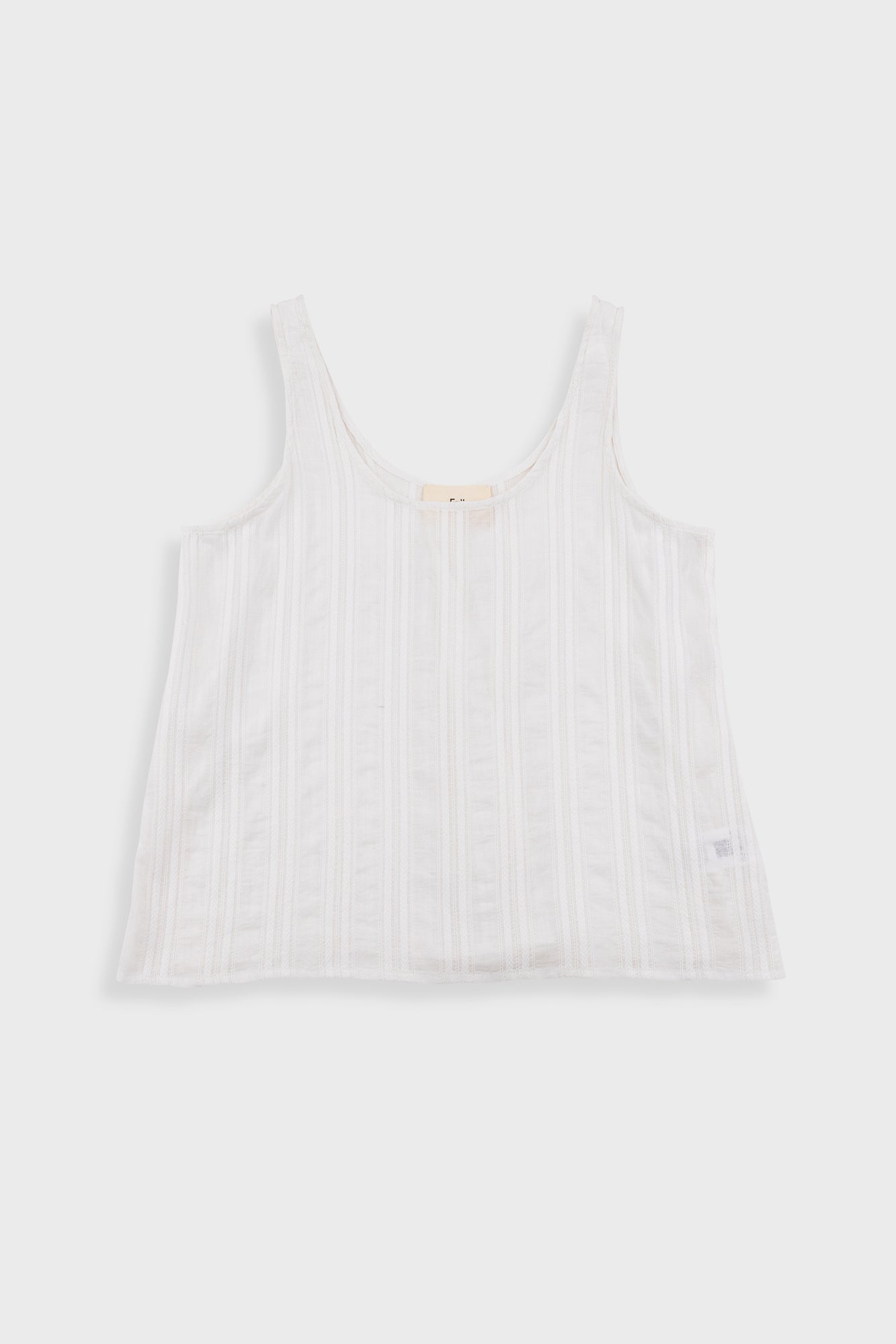 Pleated Scoop Back Vest – Off White Dobby Stripe Pleated Scoop Back Vest – Off White Dobby Stripe