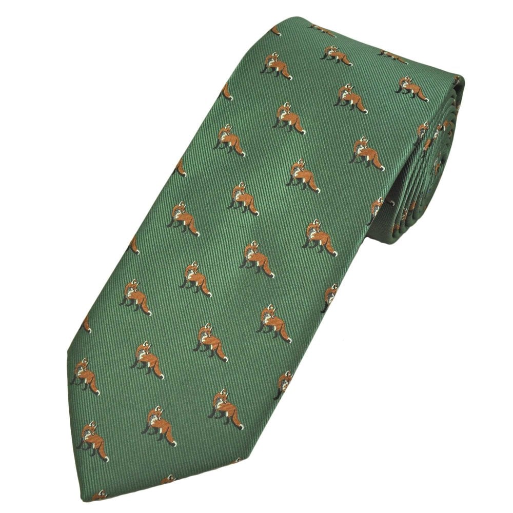 Fox On Green Men's Novelty Tie Fox On Green Men's Novelty Tie