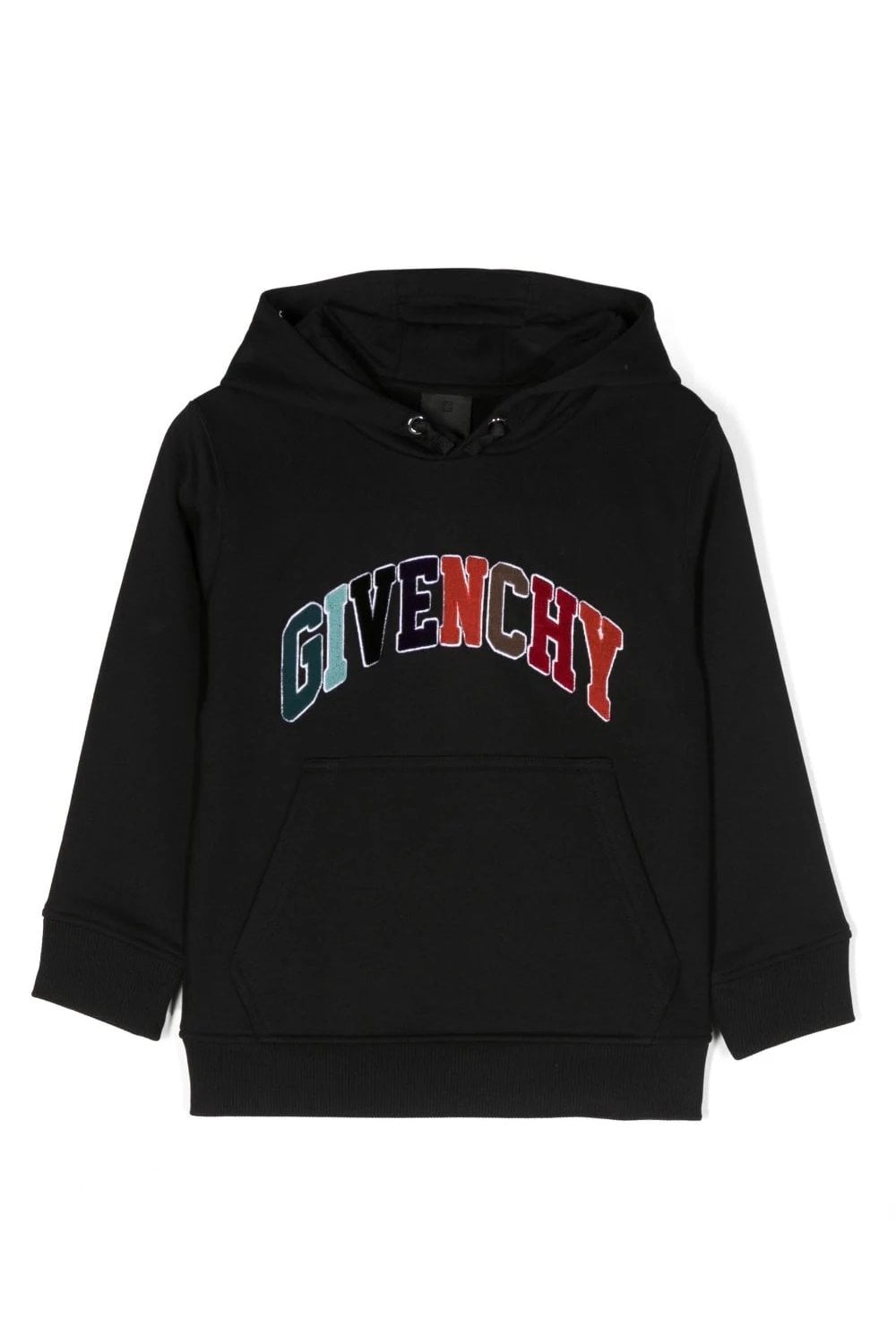 GIVENCHY KIDS KIDS MULTI COLOR LOGO HOODIE Size: Y, colour: BLACK GIVENCHY KIDS KIDS MULTI COLOR LOGO HOODIE Size: Y, colour: BLACK