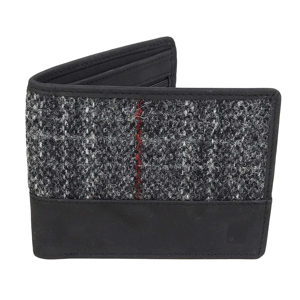 Grey & Black Harris Tweed Wallet