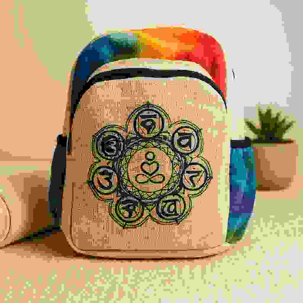 Hemp Backpack Tie Dye Chakra Medium Hemp Backpack Tie Dye Chakra Medium