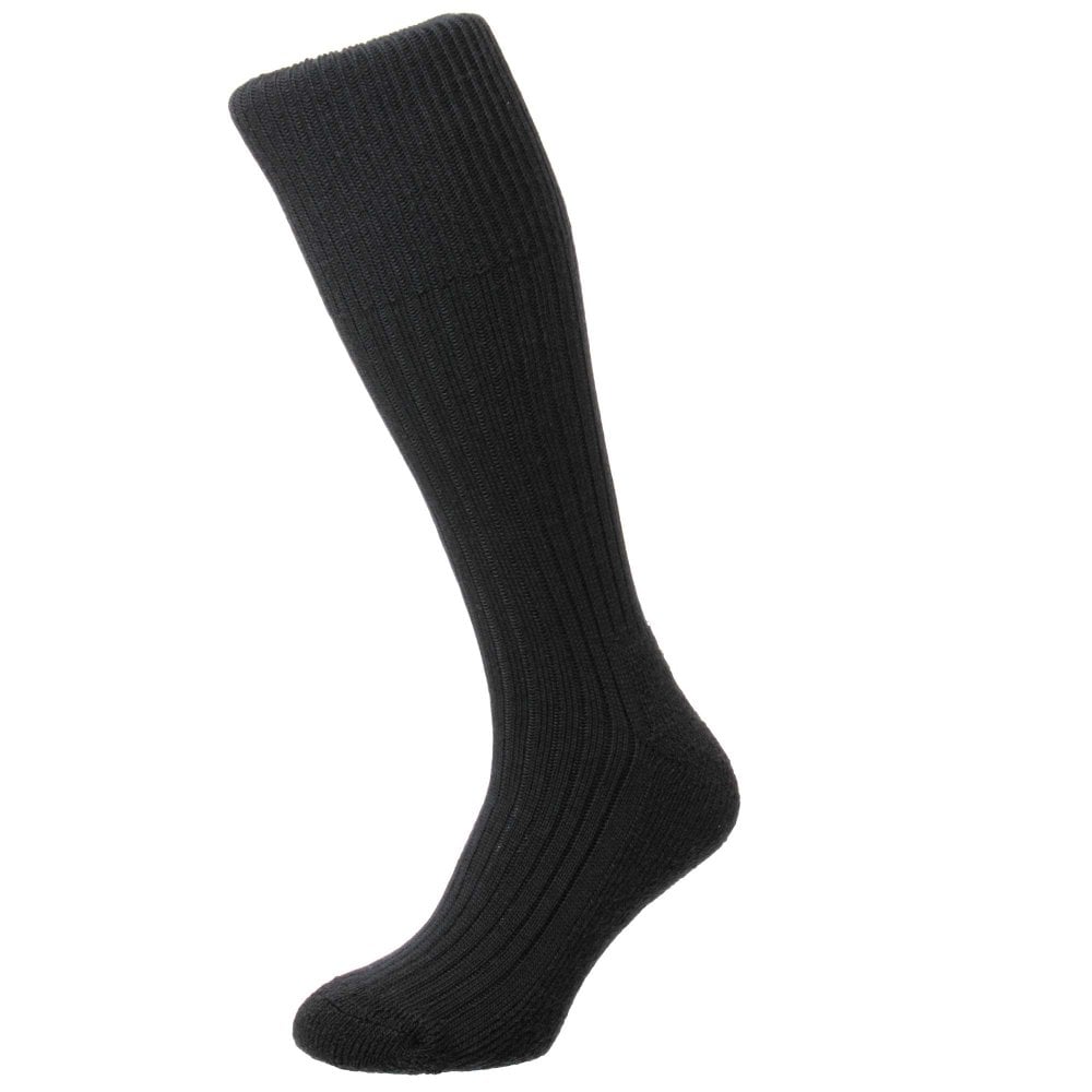 HJ Hall Commando Plain Black Wool Blend Men's Socks – Sock Size: HJ Hall Commando Plain Black Wool Blend Men's Socks – Sock Size: