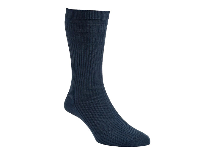 Mens Extra Wide Fit HJ Hall HJH Softop Cotton Socks, Navy –
