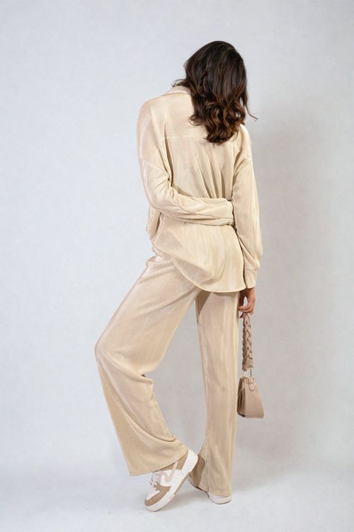 Plisse Button Front Oversized Shirt and Trouser Co-ord Set – Navy SM Plisse Button Front Oversized Shirt and Trouser Co-ord Set – Navy SM