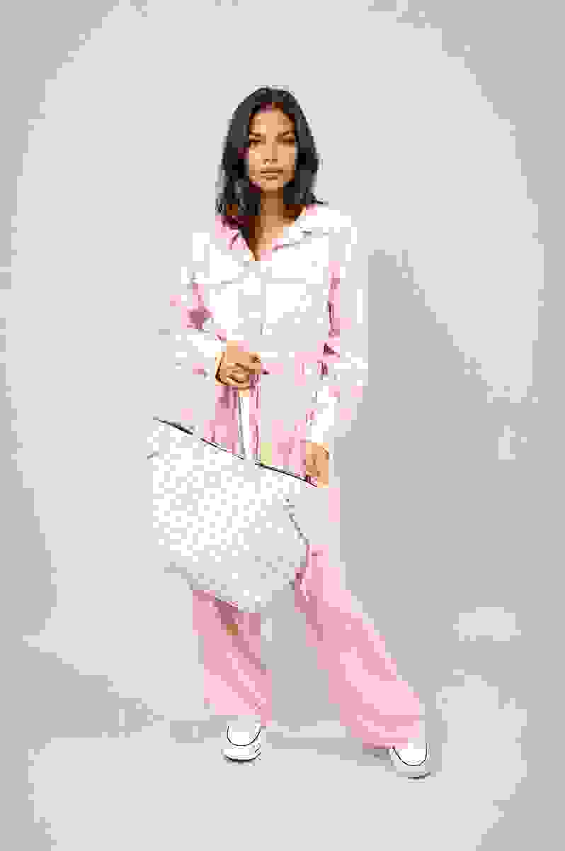 Oversized Long Sleeve Belted Button Down Top and Trouser Co-ord Set – PInk SM Oversized Long Sleeve Belted Button Down Top and Trouser Co-ord Set – PInk SM