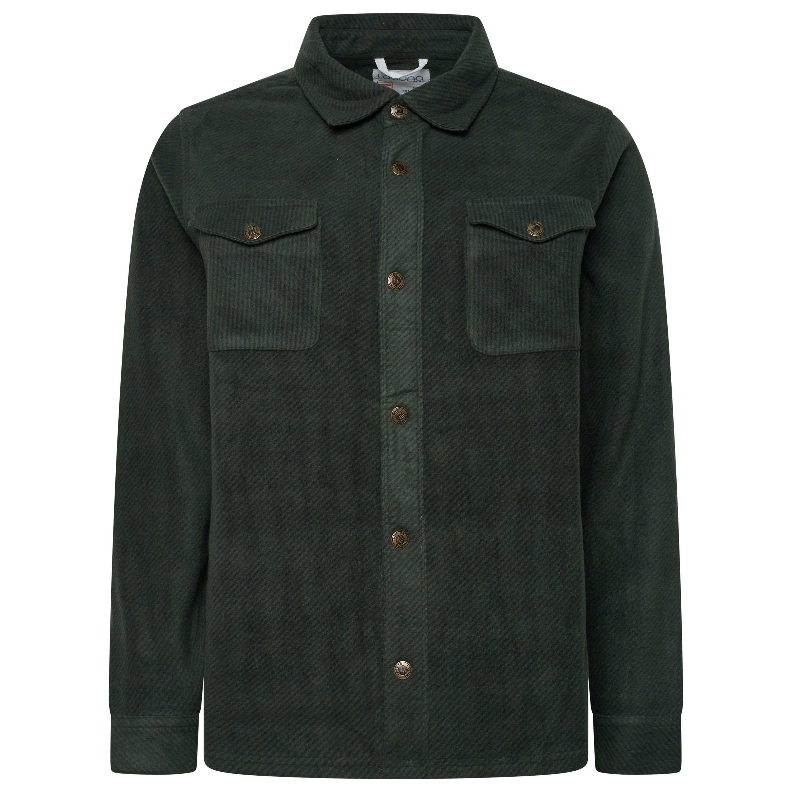 Laguna Brushed Button Up Overshirt – M Green Laguna Brushed Button Up Overshirt – M Green