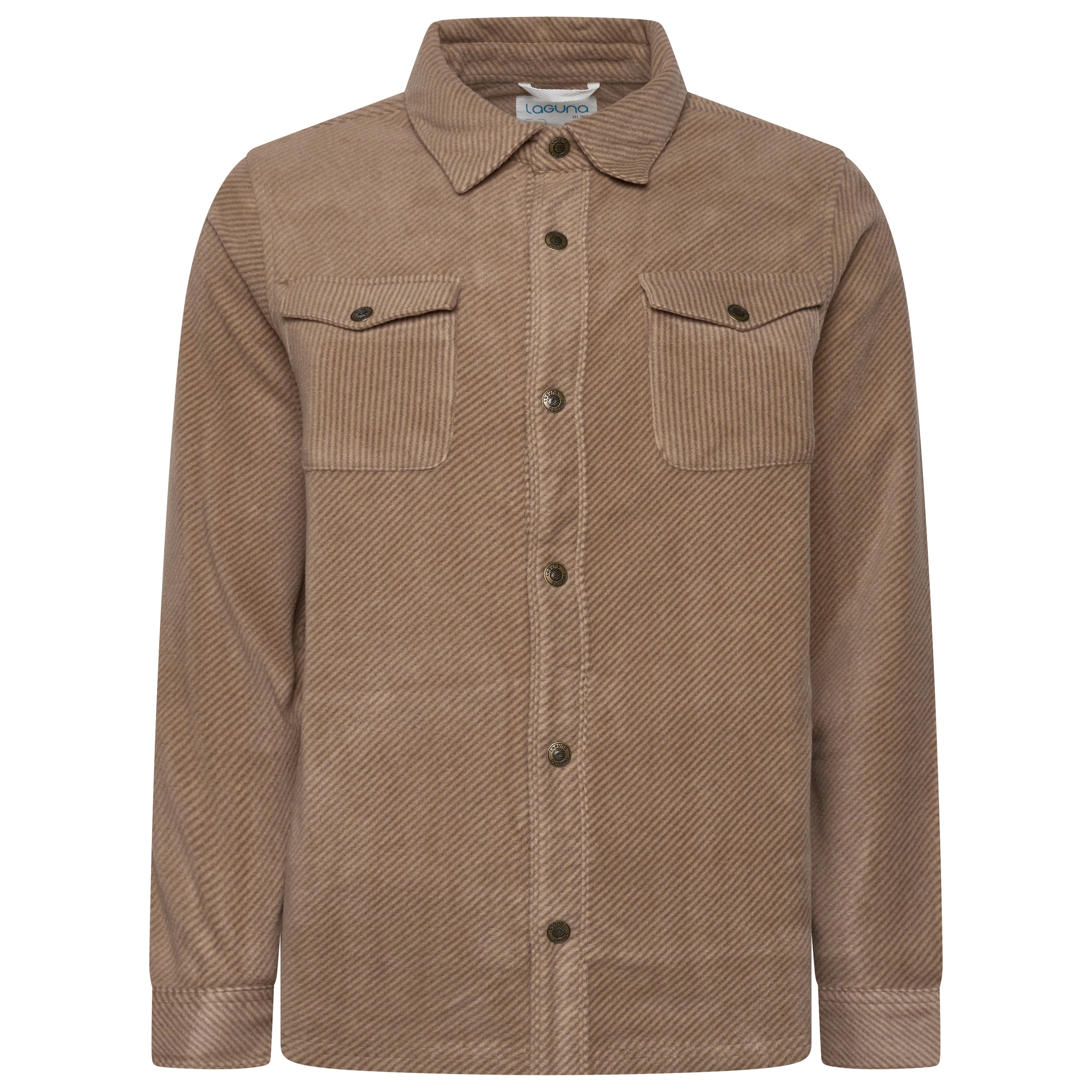 Laguna Brushed Button Up Overshirt – L Beige Laguna Brushed Button Up Overshirt – L Beige
