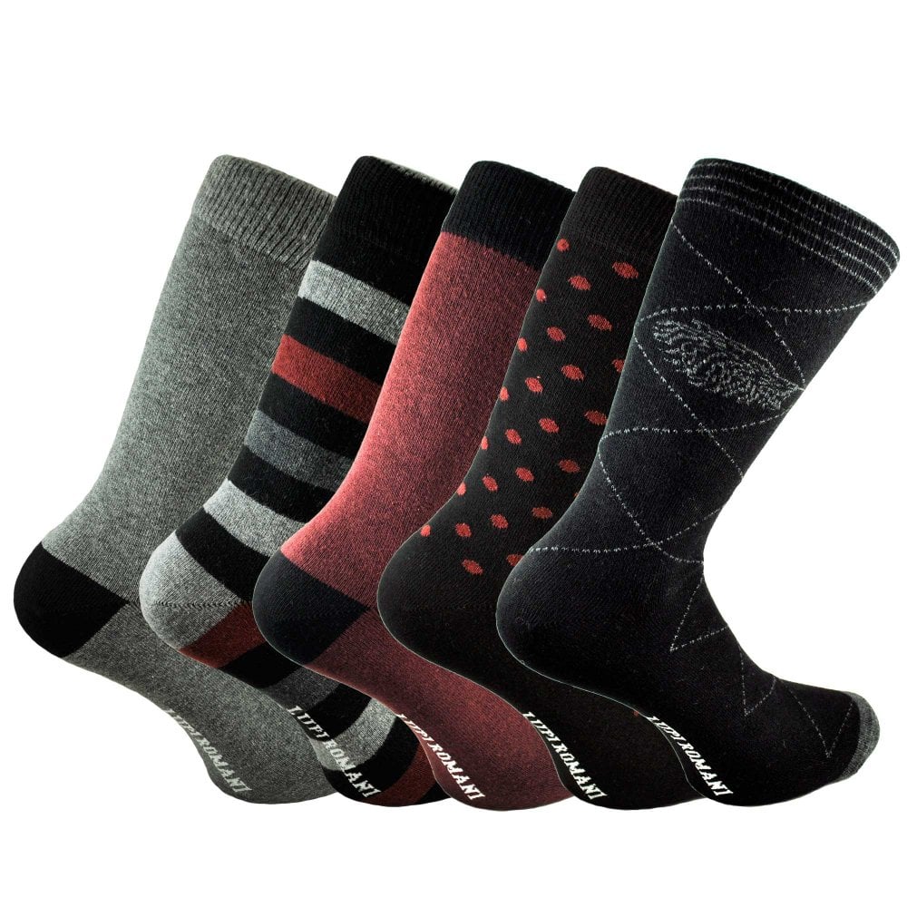 Lupi RomanI Pair Pack Black, Grey & Burgundy Men's Socks – Size – Lupi RomanI Pair Pack Black, Grey & Burgundy Men's Socks – Size –
