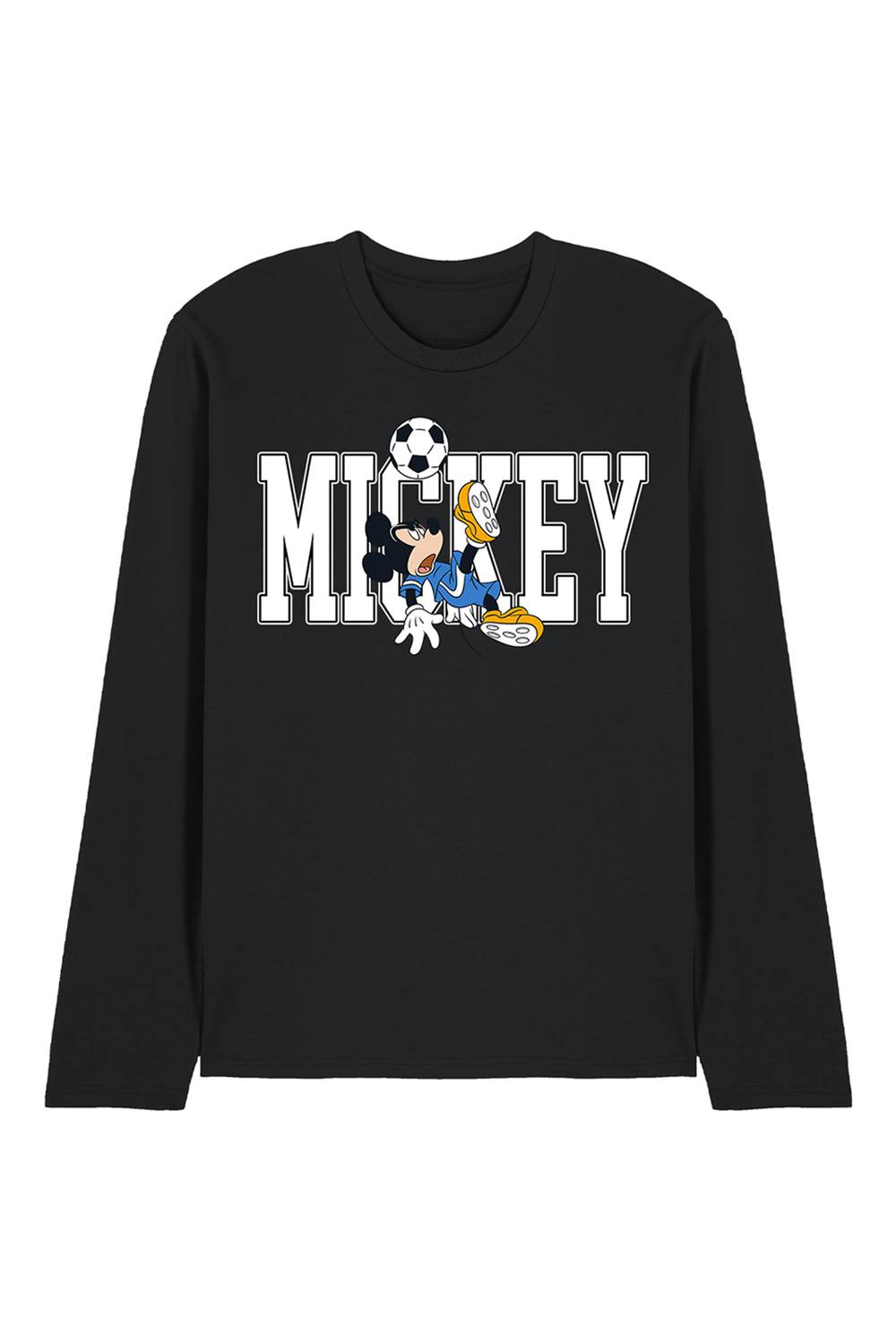 Disney Mickey Mouse Football Kick Long Sleeve T Shirt, Black Disney Mickey Mouse Football Kick Long Sleeve T Shirt, Black