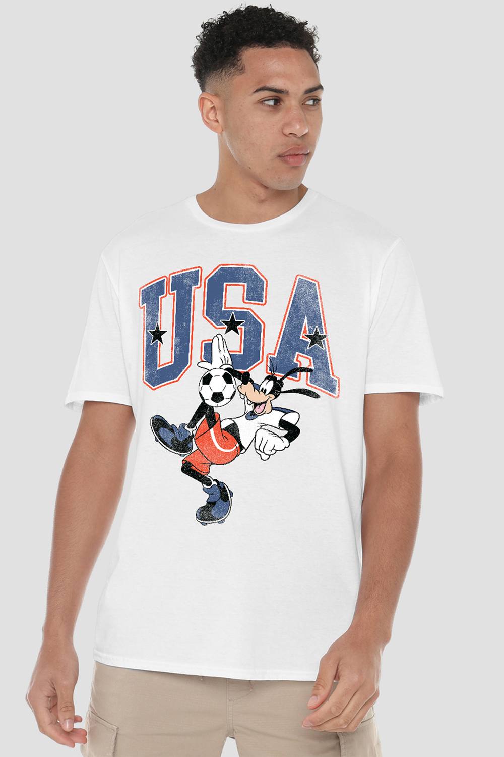 Disney Goofy Football Usa T Shirt, White Disney Goofy Football Usa T Shirt, White