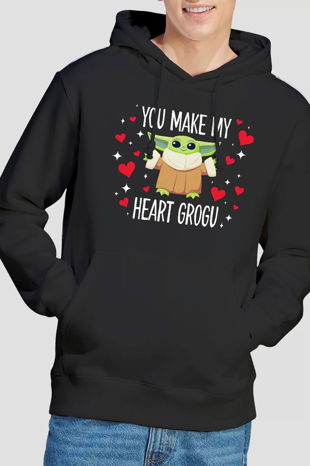 Disney Star Wars You Make My Heart Grogu Hoodie, Black Disney Star Wars You Make My Heart Grogu Hoodie, Black
