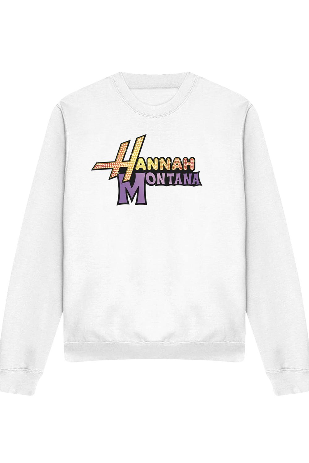 Disney Camp Rock Hannah Montana Logo Sweatshirt, White Disney Camp Rock Hannah Montana Logo Sweatshirt, White