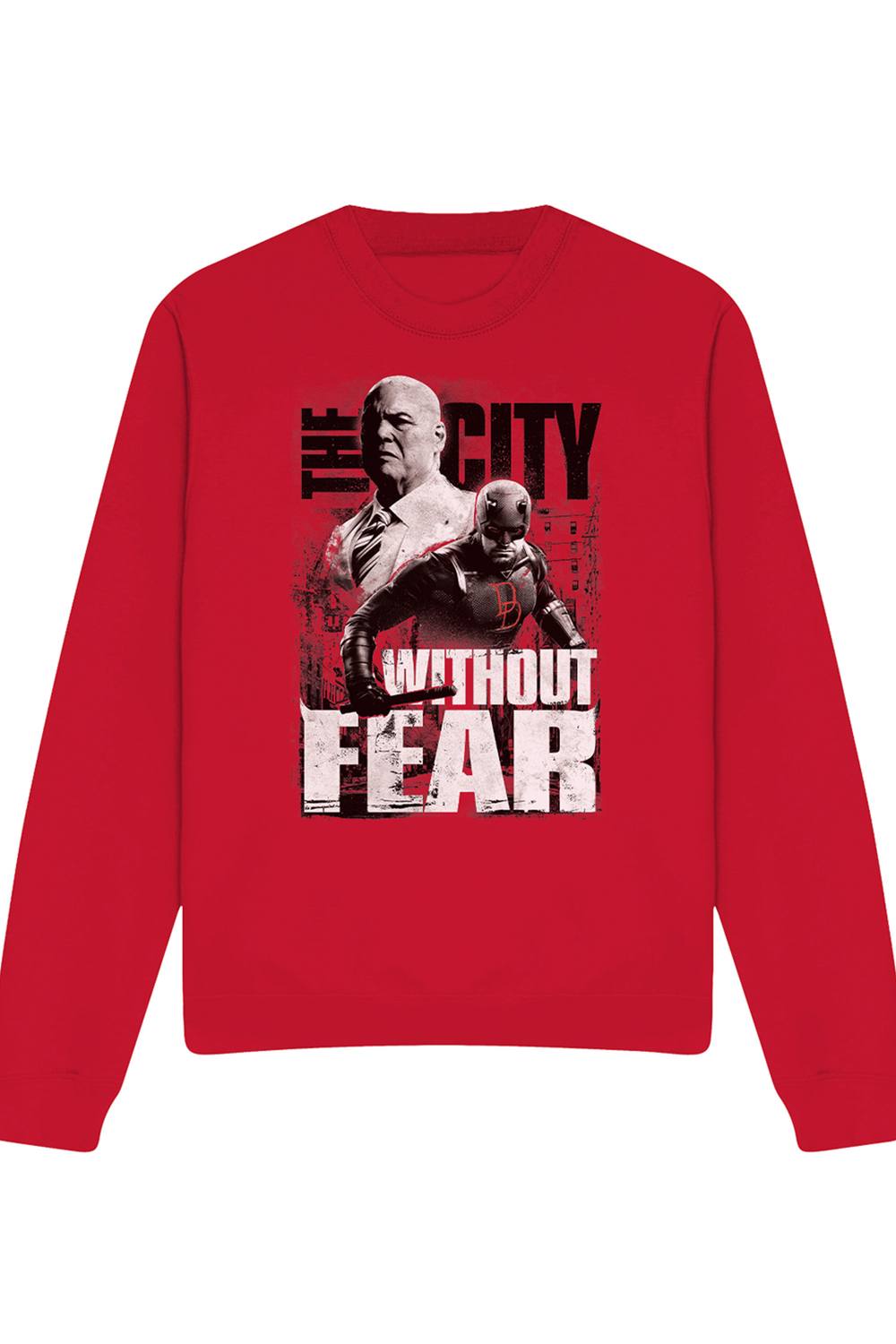 Marvel Daredevil Murdock Kingpin City Without Fear Sweatshirt, Red Marvel Daredevil Murdock Kingpin City Without Fear Sweatshirt, Red